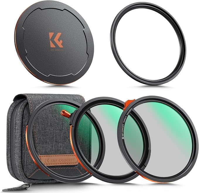 K&F CONCEPT 82mm Magnetic 1s Swap 5-Pack: CPL + VND2-32 + Black Diffusion 1/4 + by KFCONCEPT