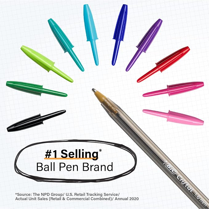 BIC Cristal Xtra Bold Ballpoint Pens, Bold Point, School Supplies - Image 6