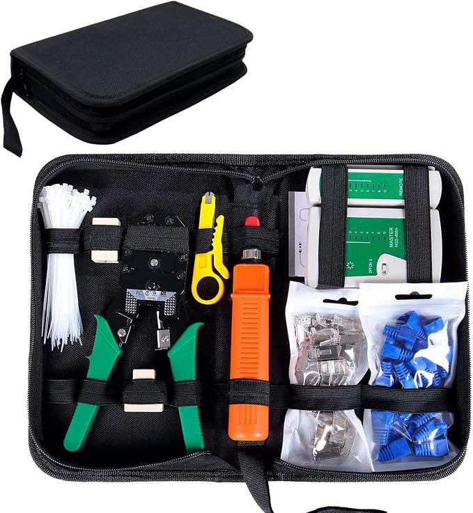 SGILE 9-in-1 Portable Crimping Tool Kit, 8P8C 6P6C 4P4C Connectors, by Sgile