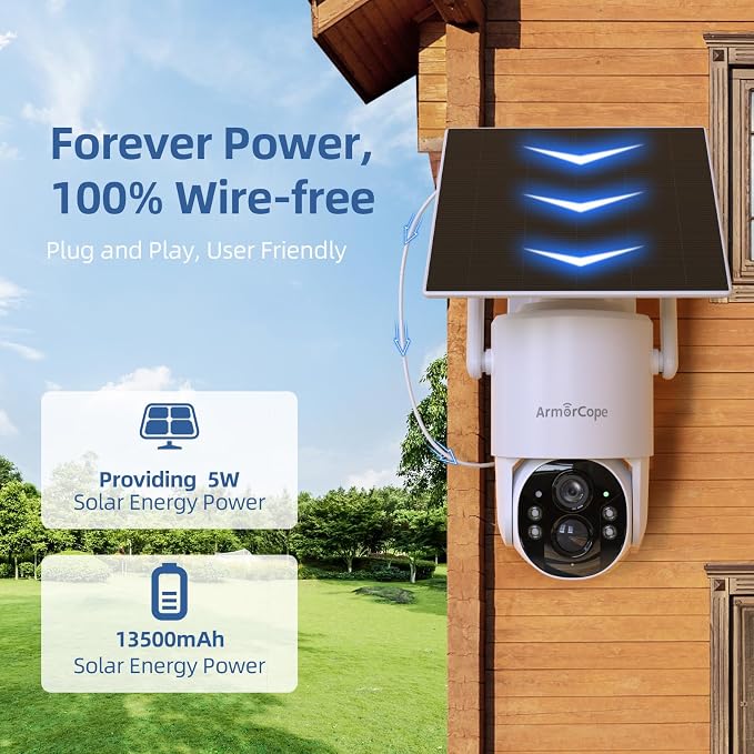 4G LTE Cellular Security Camera, No Wifi Security Camera, 2.5K Solar Camera - Image 4