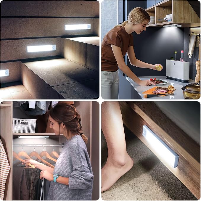 6 Pack Under Cabinet Lighting Wireless, 32 LED Rechargeable Battery Motion - Image 7