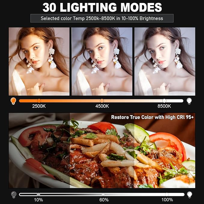 30W Upgraded Photography Lighting Kit, Anautin 1-Pack LED Video Lighting - Image 3