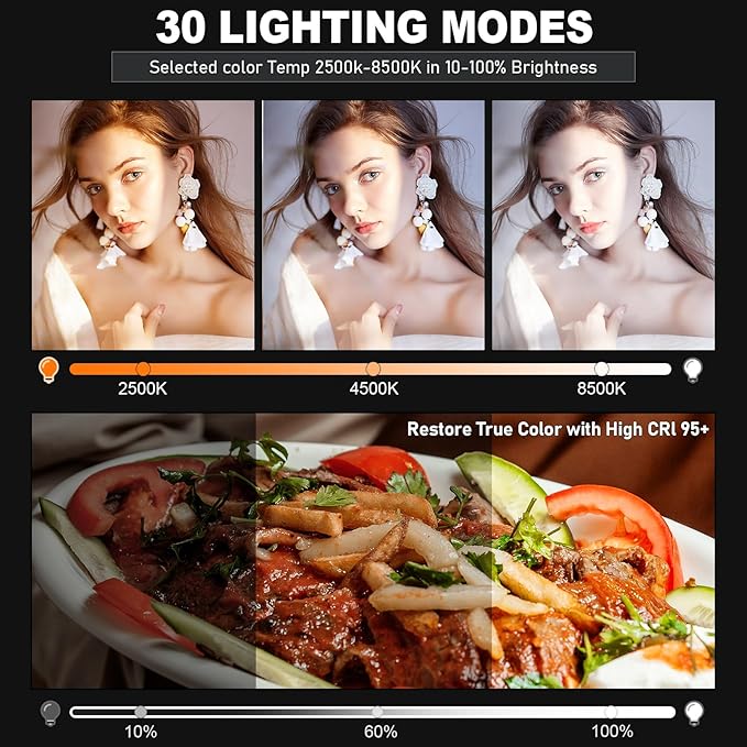 30W Upgraded Photography Lighting Kit, Anautin 2-Pack LED Video Lighting - Image 3