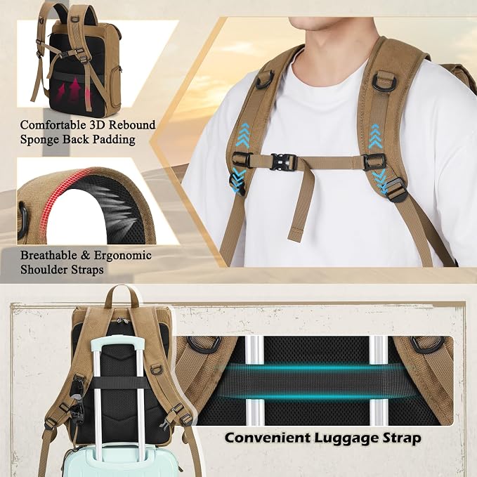 RAINSMORE Camera Bag Backpack for DSLR/SLR Mirrorless 15.6 Inch Laptop Camera - Image 8