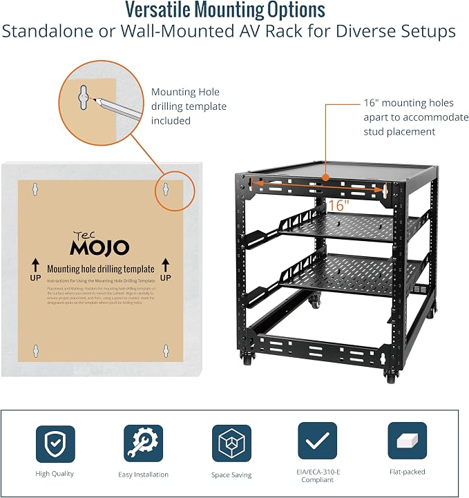 TECMOJO 12U Open Frame Network Rack - Image 5