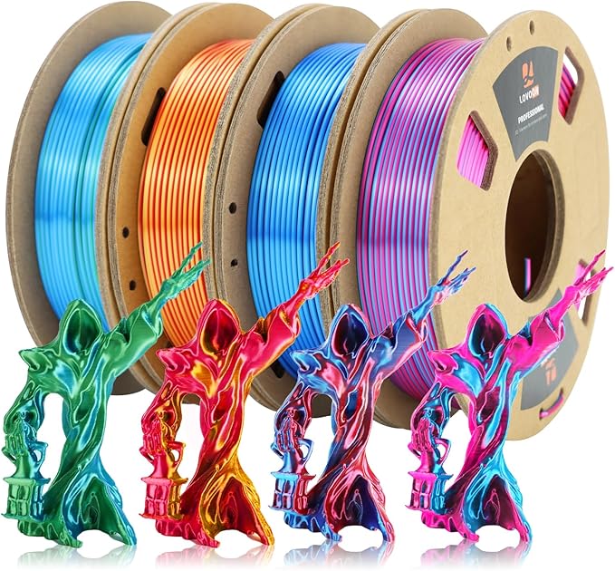 LOVOON 3D PLA Filament 1.75mm Bundle, Dual Colors 3D Printer Filament Bundle by LOVOON