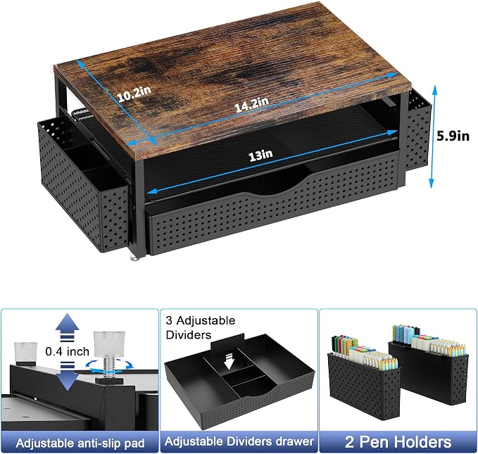 Spacrea Desk Organizer and Accessories, Computer Monitor Stand Riser - Image 6