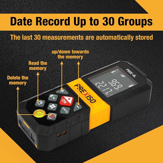 PREXISO Laser Measure, 265Ft Rechargeable Laser Distance Meter - Image 3