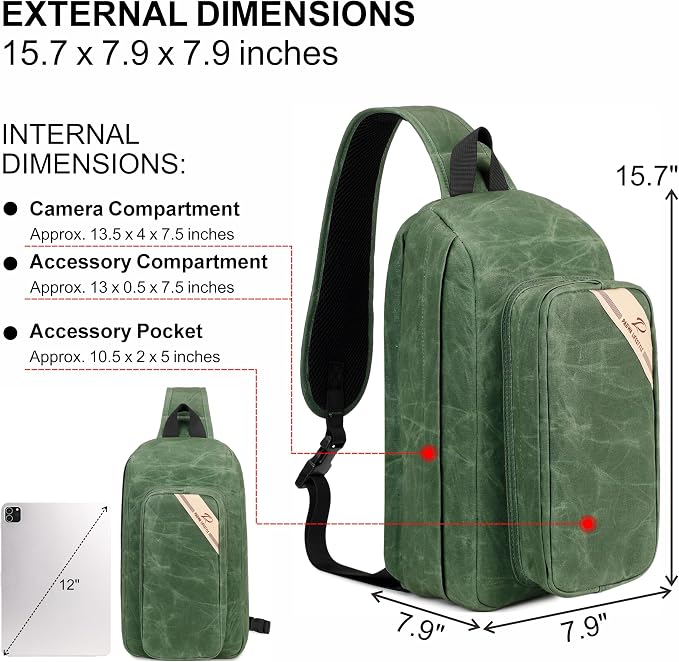 Padwa Lifestyle Green Crossbody Camera Bag - Image 7