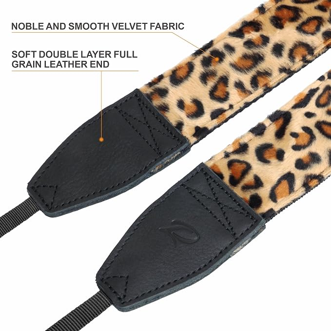 Padwa Lifestyle Leopard Velvet Camera Strap - Image 3