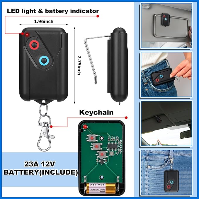 Kingdder 2 Pcs Garage Door Remote Compatible - Image 2