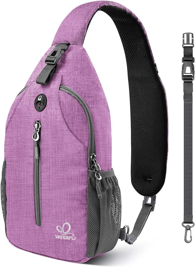 WATERFLY Small Hiking Sling Bag: Crossbody Sling Backpack Chest Bag Daypack by Waterfly
