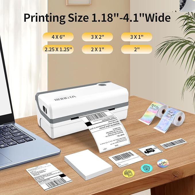 Rongta Bluetooth Thermal Shipping Label Printer, Wireless 4x6 Label Sticker - Image 3