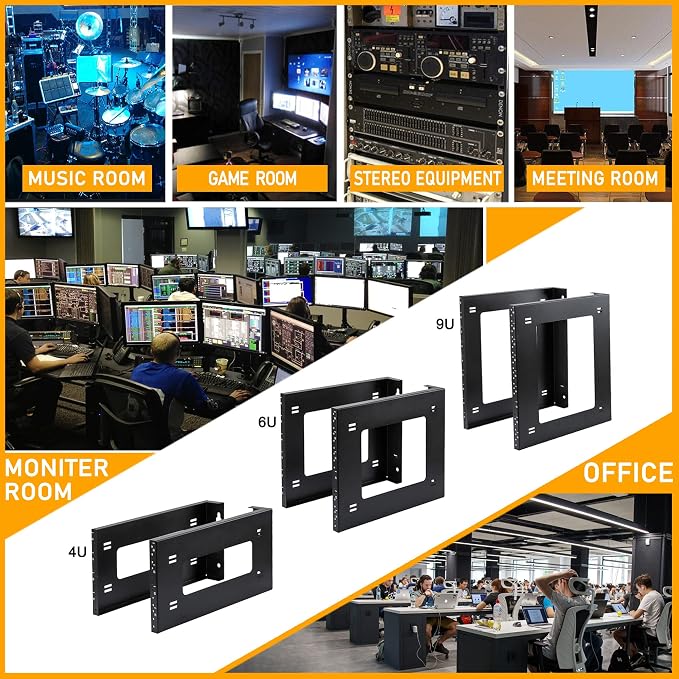 RIVECO 6U Open Frame Rack Wall Mount & Desktop Mount, No Assembly Required - Image 5