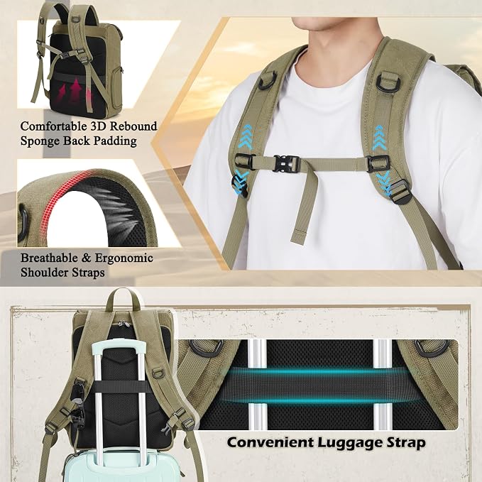 RAINSMORE Camera Bag Backpack for DSLR/SLR Mirrorless 15.6 Inch Laptop Camera - Image 8