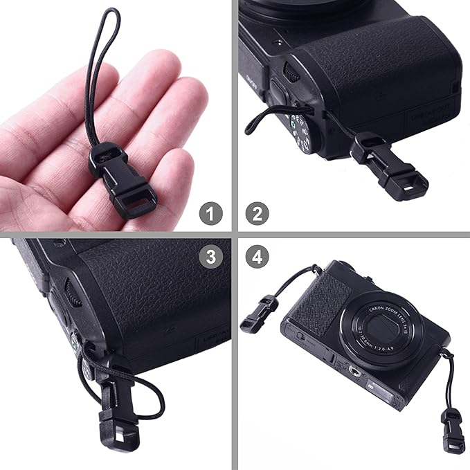 Padwa Lifestyle 8 Pcs Black Quick Release Camera Strap QD Loops Connector - Image 5