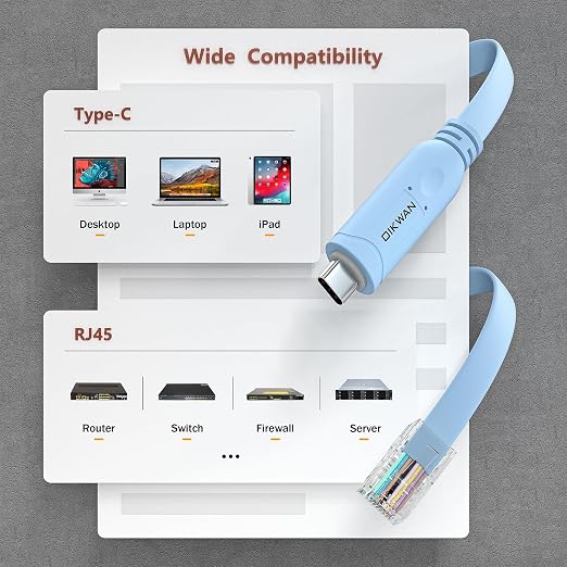 10ft USB-C to RJ45 Serial Adapter，USB C to Console Cable Essential Accessory of - Image 5