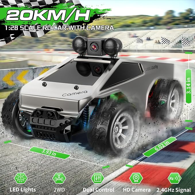 RC Cars with Camera Remote Control Truck with 720P HD FPV Camera, All-Terrain - Image 2