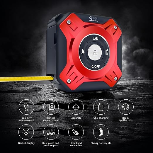 2 in 1 Laser Tape Measure with Level | 131ft/40M Laser Distance Meter Display - Image 5