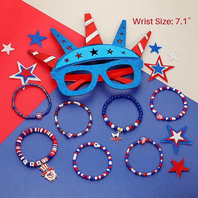Independence Day Bracelets for Women, 4th of July Accessories USA Patriotic 250 - Image 6