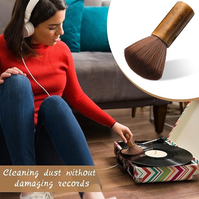 Ziliny 3 Pcs Vinyl Record Cleaning Brush Wooden Anti Static Dust Record Vinyl - Image 6