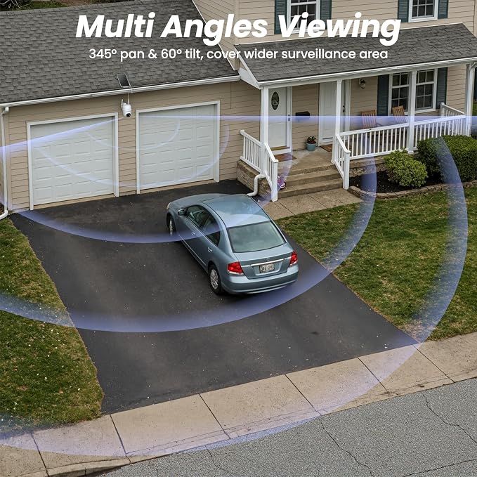 2K Cameras for Home Security-2.4G WiFi Outdoor Camera Wireless Solar/Battery - Image 9