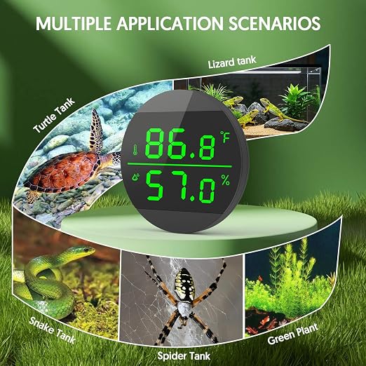 QZQ Reptile Thermometer and Humidity Gauge, LED Digital Thermometer Hydrometer - Image 7