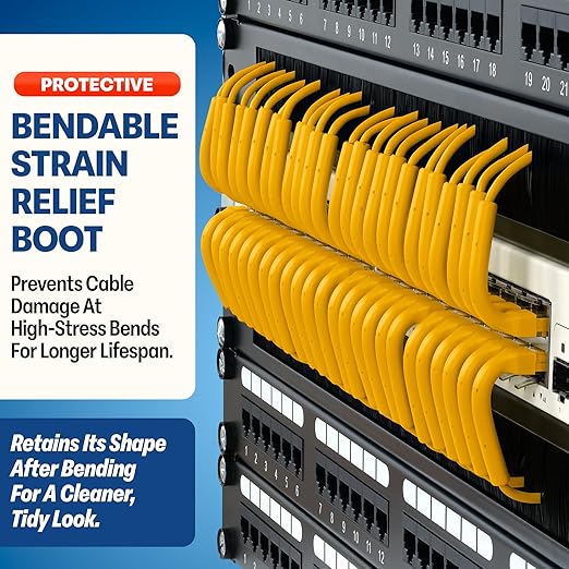 Everest Ultra Slim Cat6a Ethernet Patch Cables 5ft Yellow - Image 3