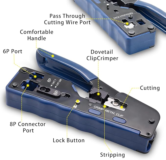 RJ45 Crimp Tool Pass Through Ethernet Crimper - Image 6