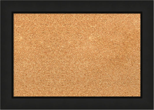 Amanti Art Natural Cork Board for Wall, 15x21 Vision Board with Black Wood Frame, Small Corkboard Office Decor for Home Organization, Casual Corkboard Pinboard to Display Items for Home Organization