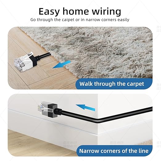 Ultra Slim Cat 6 Ethernet Cable 10 Feet, Flexible Rj45 Cat 6a LAN Cord - Image 4