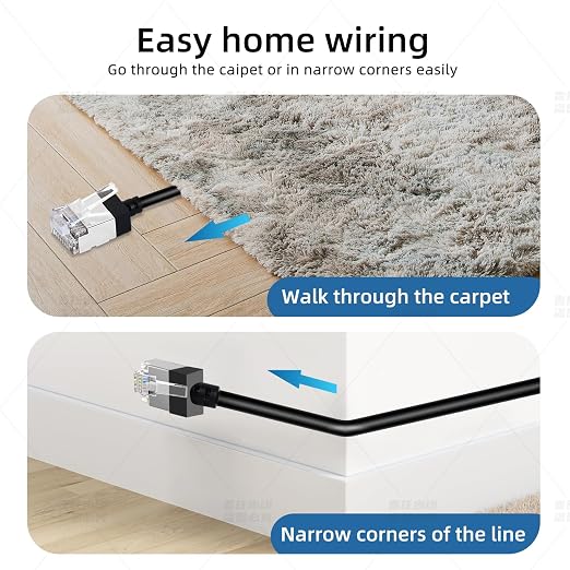 Ultra Thin Cat 6A Ethernet Cable 1.6 Feet 2Pack, Flexible & Slim Rj45 Cat6a LAN - Image 4