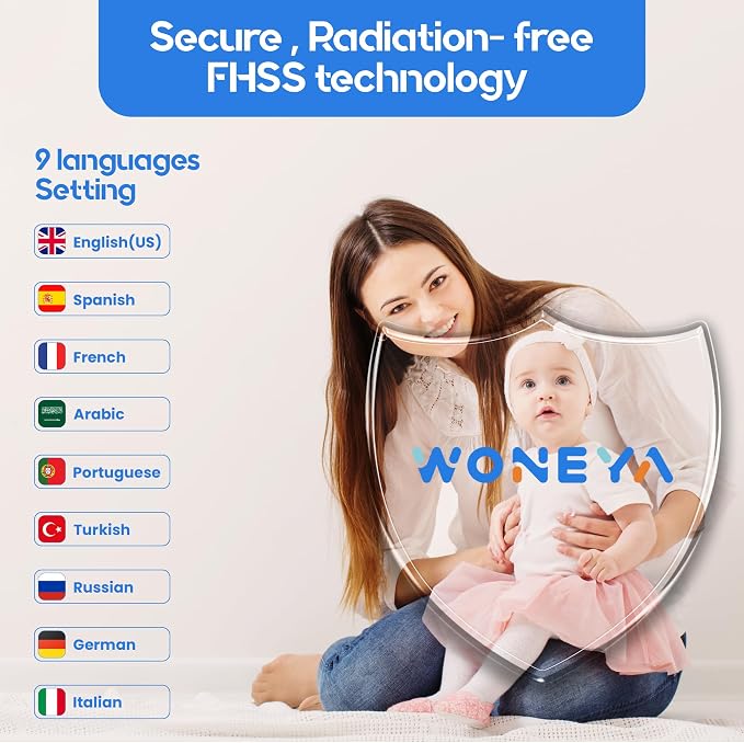Smart Baby Monitor, 1500ft Long Range, 48 Hours Battery, 2K HD Camera, - Image 9