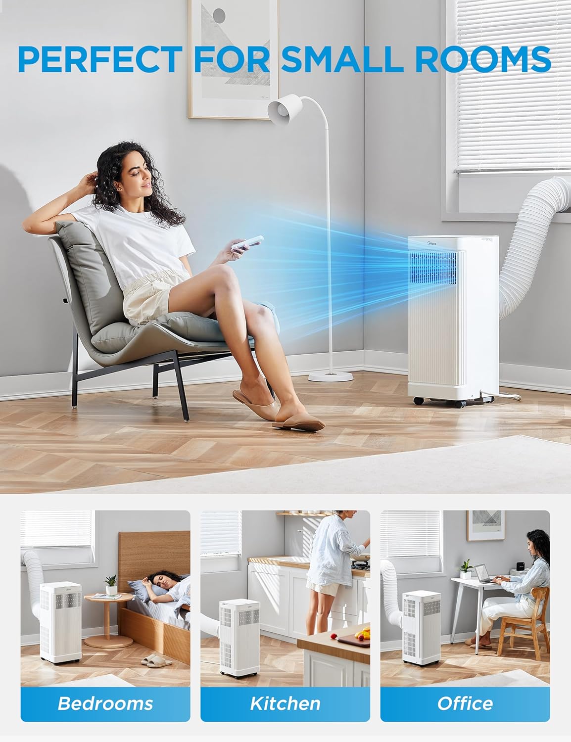 Midea MAP05S1AWT-A Air Conditioner, 8,500 BTU-Smart, White