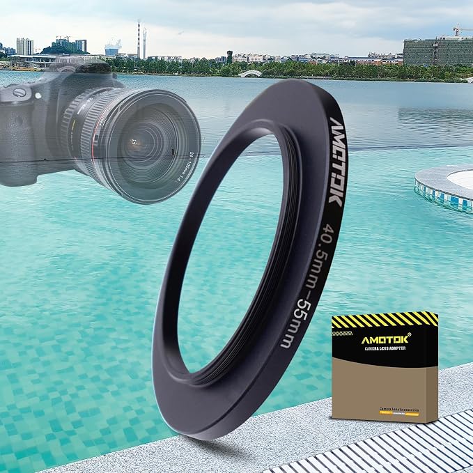 40.5mm Lens to 55mm Camera Lens Adapter, 40.5mm to 55mm Filter Step up Ring by AMOTOK