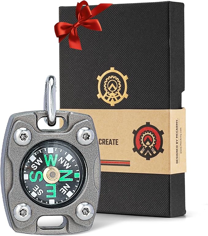 MecArmy Mini Titanium/Brass Compass, Waterproof IPX5 Pocket Compass by MecArmy