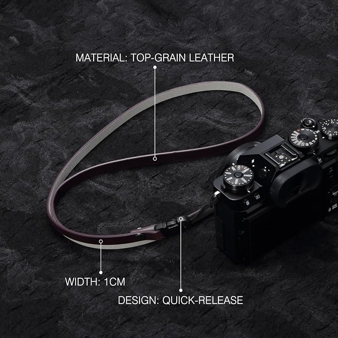Vintage Minimalist Leather Camera Neck Shoulder Strap - Image 2