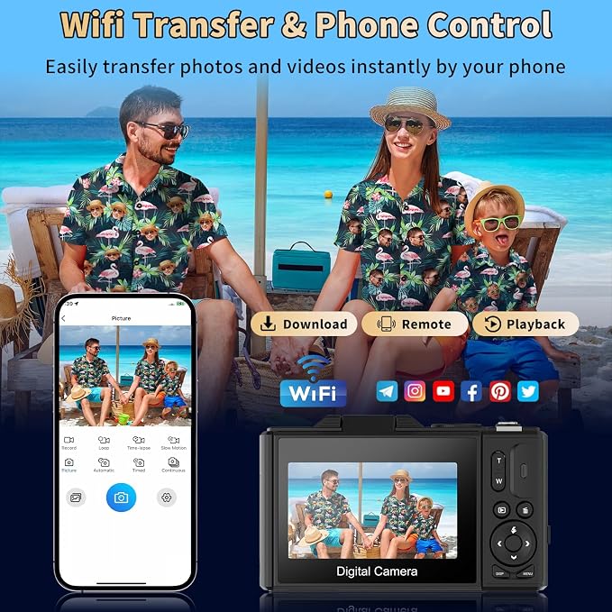 Ourlife Cameras for Photography, 5K 75MP Autofocus Vlogging Camera for YouTube - Image 7