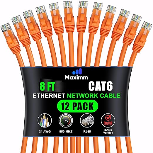 Maximm Cat 6 Ethernet Cable - 8 ft by MaximmCable