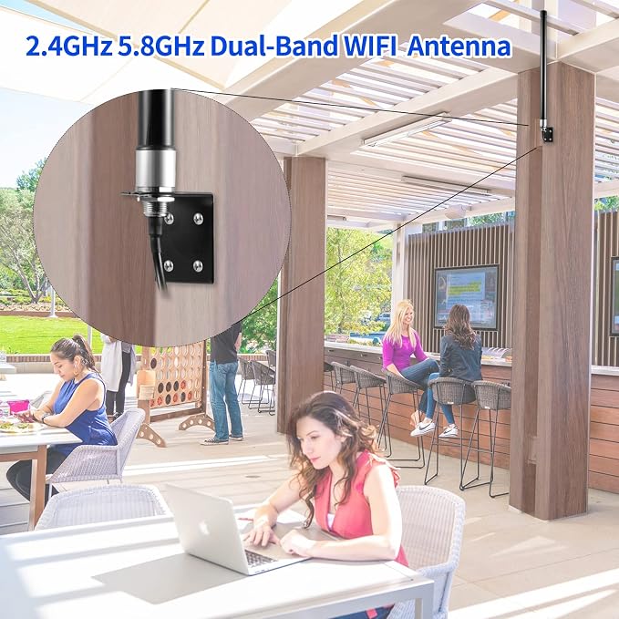 10dBi Long Range Dual Band WiFi 2.4GHz 5GHz Fiberglass Antenna - Image 6
