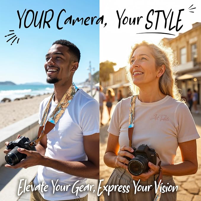 Art Tribute Travel Camera Strap World Map - Image 2