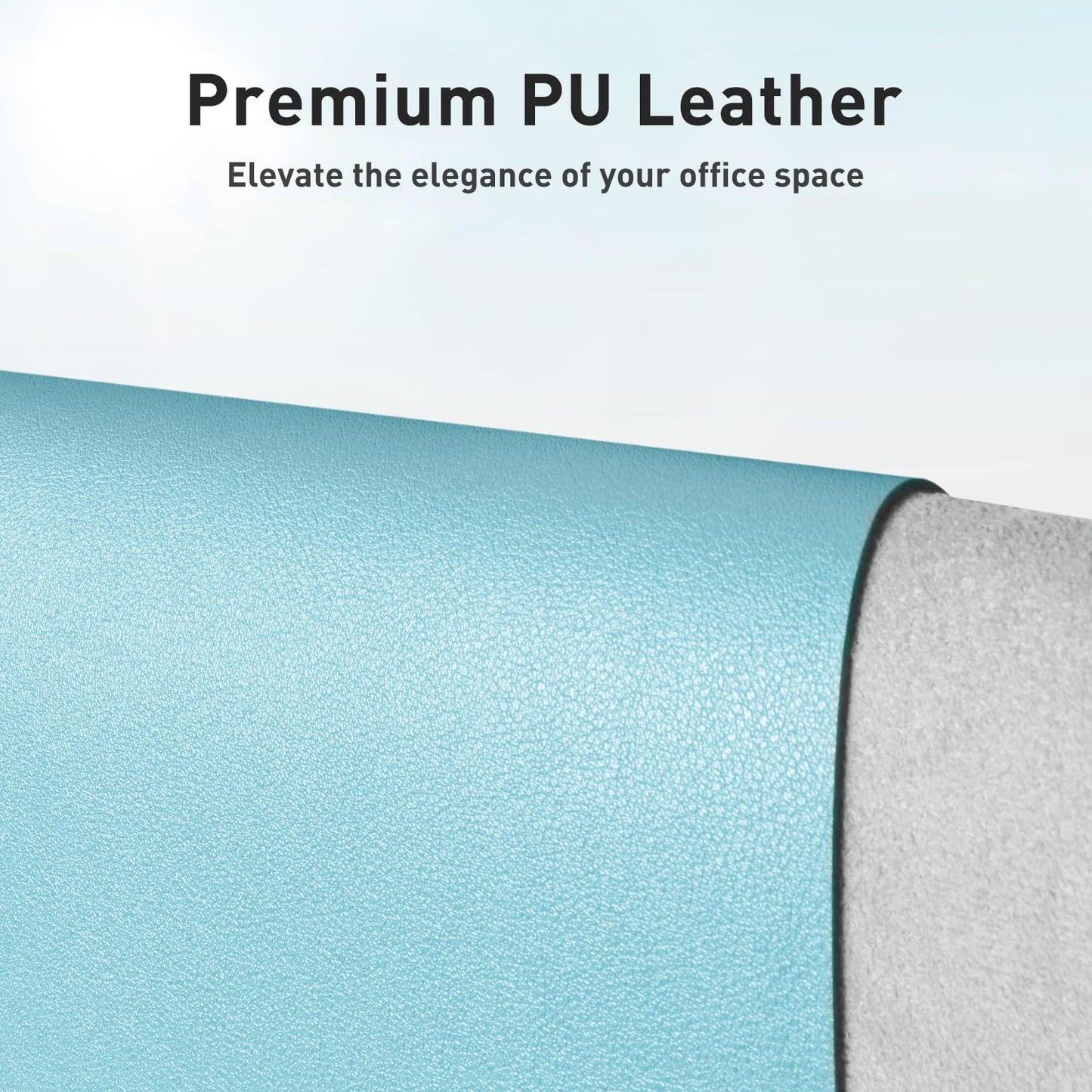 Aothia Large PU Leather Desk Pad Protector – Non-Slip Mouse Pad & Writing Mat for Office/Home, Waterproof, Easy to Clean(23.6" x 13.7", Blue Topaz)