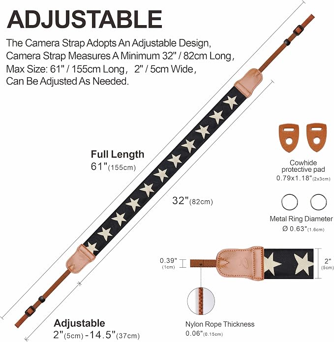 Padwa Lifestyle Pentagram Embroidered Camera Strap - Image 4