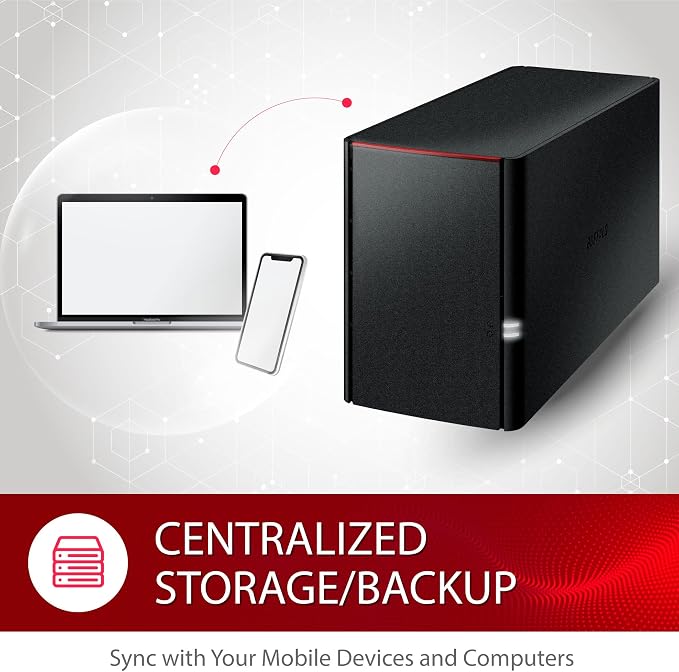 BUFFALO LinkStation SoHo 220 2-Bay Personal Cloud Office NAS 12TB - Image 5