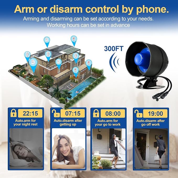 WiFi Security Alarm System Kit-Wireless 120db Loud Weatherproof Siren Horn - Image 5