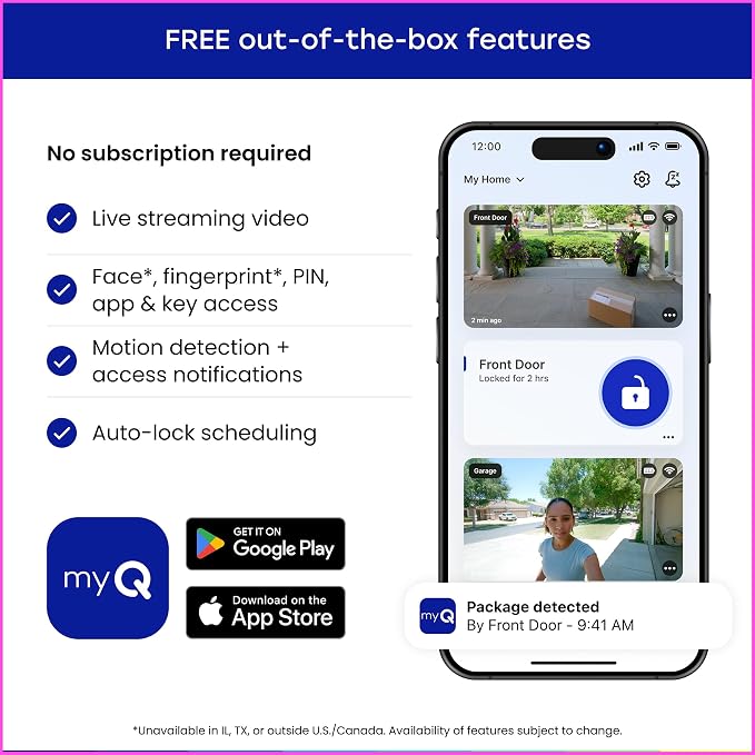 myQ Smart Access Starter Kit: Secure View™ 3-in-1 Smart Lock + Garage Door - Image 13