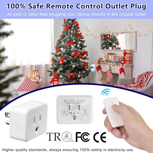 Remote Control Outlet, Wireless Remote Control Outlet Plug, On/Off Light Switch - Image 6