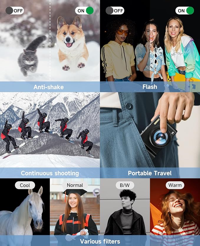 4K Digital Camera for Photography, WiFi Autofocus 64MP Vlogging Camera for - Image 5