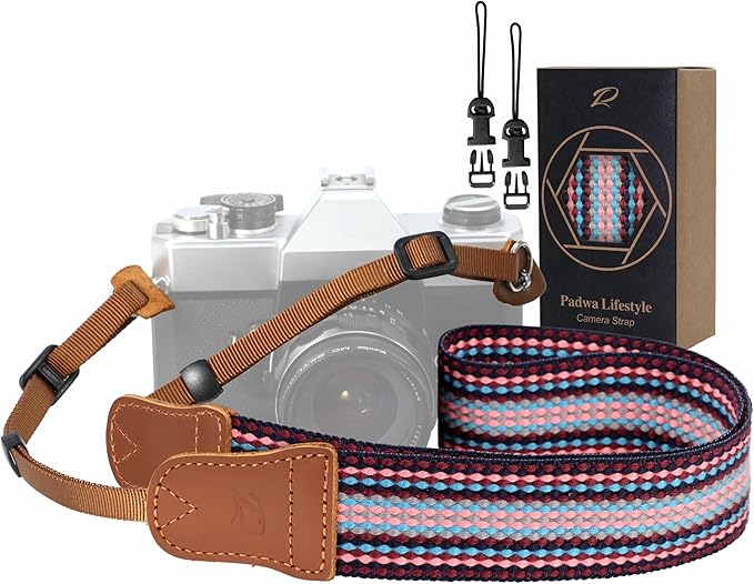 Padwa Lifestyle Striped Purple Camera Strap by PadwaLifestyleCameraStrap