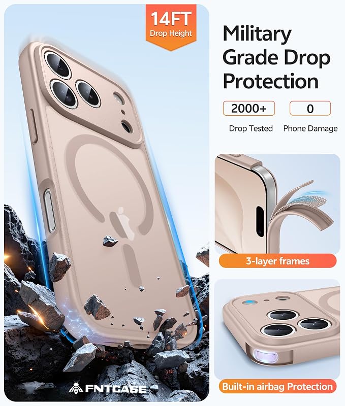 FNTCASE for iPhone 17 Pro Case: Translucent Matte Cases - Image 5